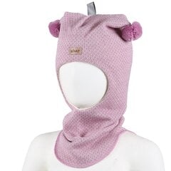 Детская шапка-шлем Kivat 456*11/22 6419580274215, серо-розовая/белая  цена и информация | Шапки, перчатки, шарфы для девочек | pigu.lt