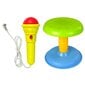 Pianinas su mikrofonu ir kėde, mėlynas kaina ir informacija | Lavinamieji žaislai | pigu.lt