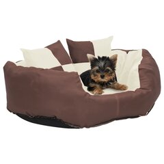 Dvipusė skalbiama pagalvė šunims, ruda ir kreminė kaina ir informacija | Guoliai, pagalvėlės | pigu.lt