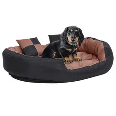 Dvipusis guolis šunims, juodas ir rudas, 110x80x23 cm. kaina ir informacija | Guoliai, pagalvėlės | pigu.lt