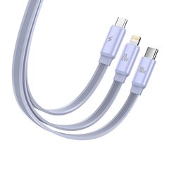 Кабель Baseus Traction 3-в-1 USB-C USB-C / Lightning / Micro 100 Вт, 1,7 м (фиолетовый) цена и информация | Кабели для телефонов | pigu.lt