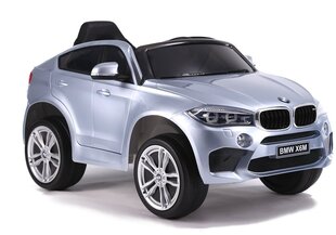 Vaikiškas vienvietis elektromobilis - BMW X6, sidabrinis kaina ir informacija | Elektromobiliai vaikams | pigu.lt
