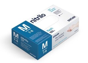 Mėlynos tvirtos nitrilo pirštinės Santex Nitrile Flash Blue XL 4.5g (100vnt.) kaina ir informacija | Darbo pirštinės | pigu.lt