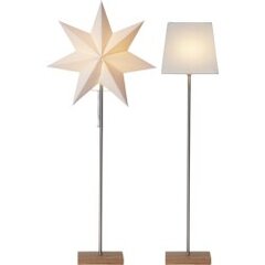 Popierinė žvaigždė ir gaubtas ant stovo, baltas, E14, 34x82 cm, Moa 233-17 kaina ir informacija | Kalėdinės dekoracijos | pigu.lt