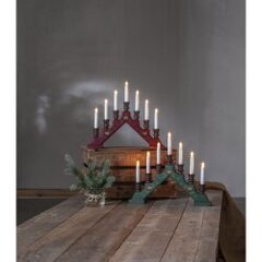 Medinė žvakidė trikampė žalia 21W 44x38 cm Sara 154-43 kaina ir informacija | Žvakės, Žvakidės | pigu.lt