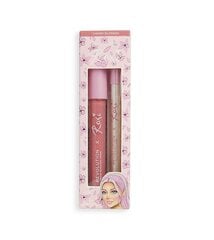 Lūpų blizgis Makeup Revolution London, Roxi Cherry Blossom, 3 ml + lūpų kontūro pieštukas, 1 g. kaina ir informacija | Lūpų dažai, blizgiai, balzamai, vazelinai | pigu.lt