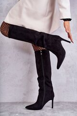 Ilgaauliai batai moterims Carite BSB21896, juodi цена и информация | Женские сапоги | pigu.lt