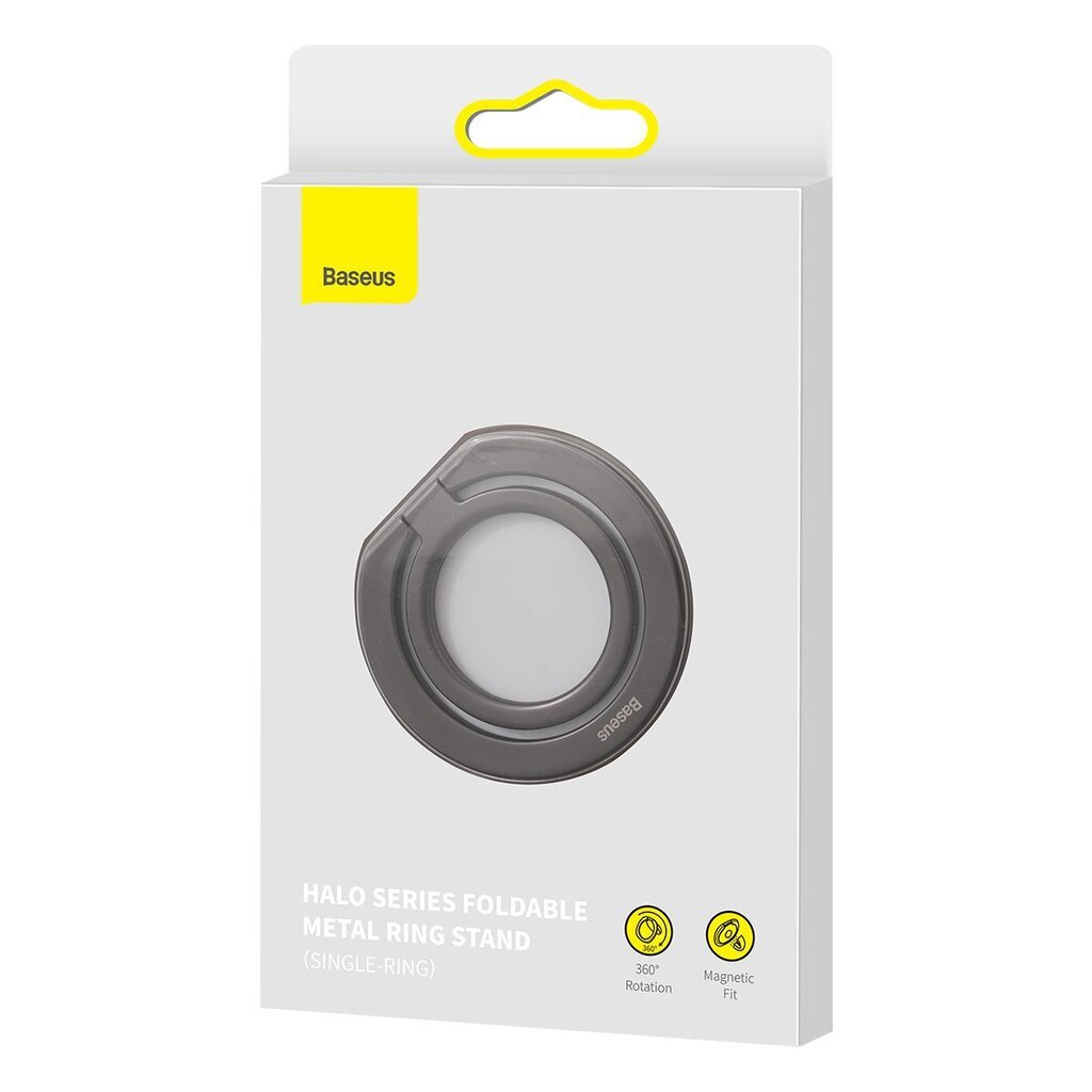 Держатель для телефона Baseus Halo magnetic ring holder phone stand gray  (SUCH000013) цена | pigu.lt