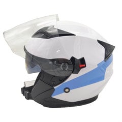 Paspirtuko šalmas BHR DOUBLE, balta su mėlyna linija цена и информация | Шлемы для мотоциклистов | pigu.lt