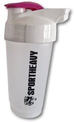 Шейкер Sportheavy Tumbler 700 мл - прозрачная черно-розовая крышка цена и информация | Фляга | pigu.lt