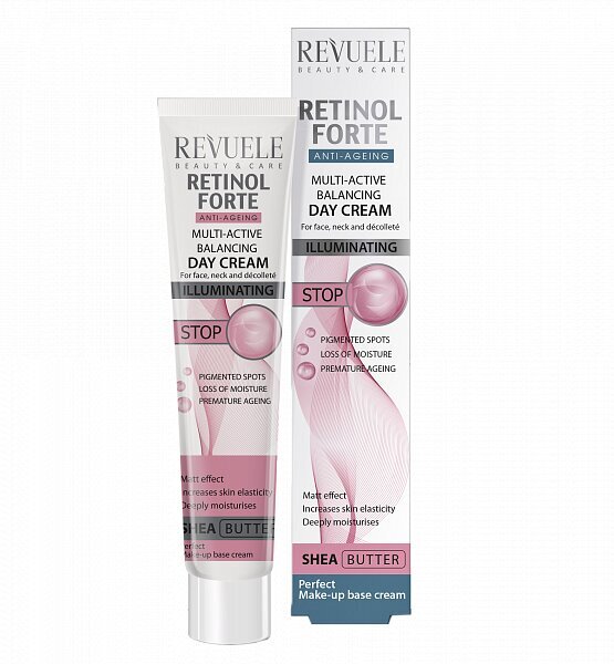 Dieninis kremas veidui, kaklui ir dekoltė zonai Revuele Retinol Forte, 50ml kaina ir informacija | Veido kremai | pigu.lt