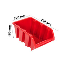 Загрузочный ящик 10 шт. Сортировочный ящик 29x20x15 cm красный | Пластиковые ящики для хранения сложены в мастерской цена и информация | Ящики для инструментов, держатели | pigu.lt