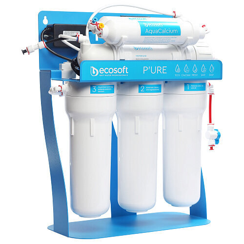 Ecosoft P'URE AquaCalcium Geriamasis atvirkštinio osmoso filtras su pompa ant rėmo. MO675MACPSECO kaina ir informacija | Vandens filtrai, valymo įrenginiai | pigu.lt