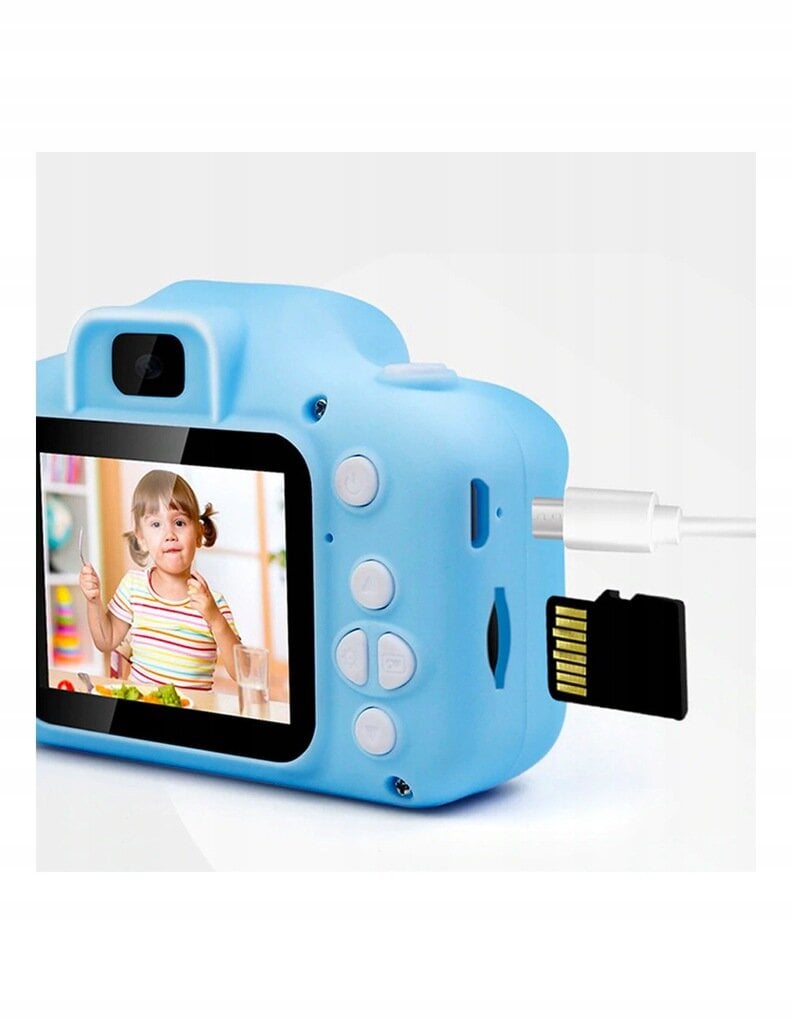 Skaitmeninis fotoaparatas vaikams + 32GB MICROSD, mėlynas kaina ir informacija | Skaitmeniniai fotoaparatai | pigu.lt