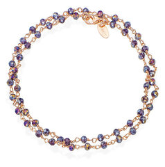 Amen Двойной позолоченный браслет с фиолетовыми кристаллами Romance BRRVS34 цена и информация | Женские браслеты | pigu.lt