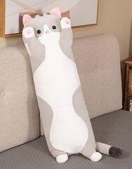 Милый детский длинный плюшевый серый кот - подушка, серый цвет цена и информация | Мягкие игрушки | pigu.lt
