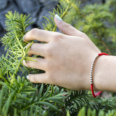 Beneto Красный браслет каббала с серебряными бусинами AGB574 цена и информация | Женские браслеты | pigu.lt