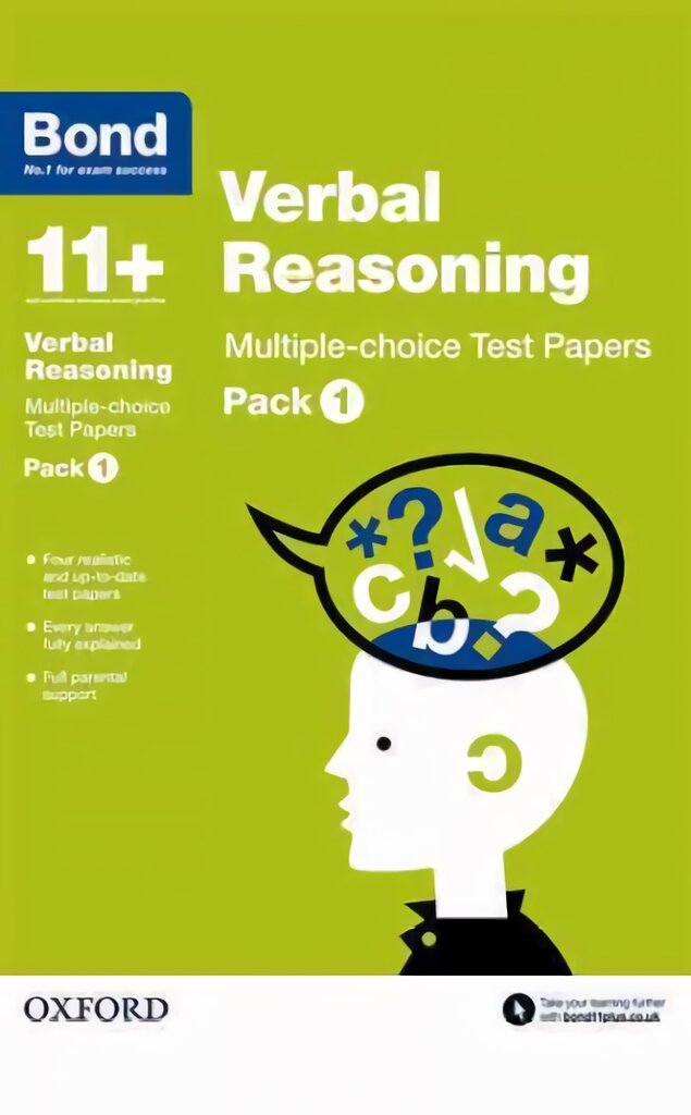 Bond 11plus: Verbal Reasoning: Multiple-choice Test Papers: Pack 1, Pack 1 kaina ir informacija | Knygos paaugliams ir jaunimui | pigu.lt