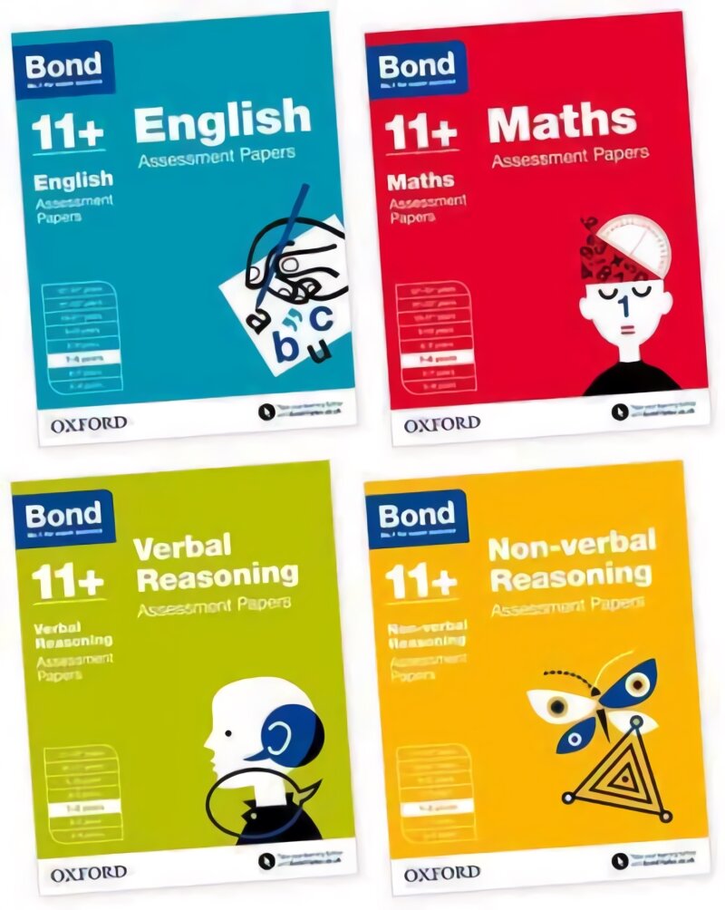 Bond 11plus: English, Maths, Non-verbal Reasoning, Verbal Reasoning: Assessment Papers: 7-8 years Bundle, 7-8 years bundle, Bond 11plus: English, Maths, Non-verbal Reasoning, Verbal Reasoning: Assessment Papers kaina ir informacija | Knygos paaugliams ir jaunimui | pigu.lt