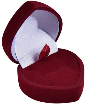 JK Box Бордовая подарочная коробка для серег или кольца Сердце F-75/A10 цена и информация | Товары для упаковки подарков | pigu.lt