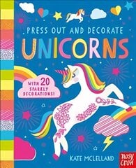 Press Out and Decorate: Unicorns цена и информация | Книги для самых маленьких | pigu.lt