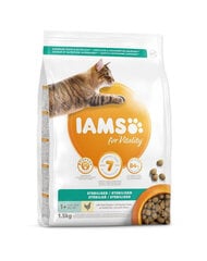 Iams for Vitality для стерилизованных кошек с курицей, 1,5 кг цена и информация | Сухой корм для кошек | pigu.lt