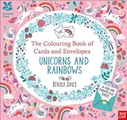 National Trust: The Colouring Book of Cards and Envelopes - Unicorns and Rainbows kaina ir informacija | Knygos mažiesiems | pigu.lt