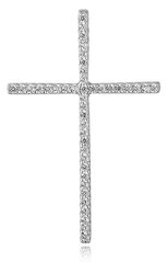 Серебряный кулон с цирконами Beneto Крест AGH590 цена и информация | Украшения на шею | pigu.lt