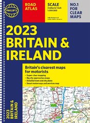 2023 Philip's Road Atlas Britain and Ireland: (A4 Spiral) цена и информация | Путеводители, путешествия | pigu.lt