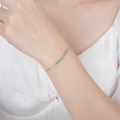 MOISS Тонкий серебряный браслет с голубыми цирконами B0000441 цена и информация | Женские браслеты | pigu.lt