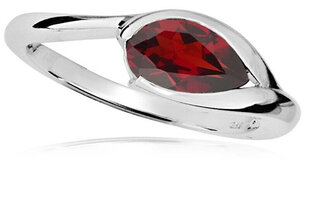 MOISS Элегантное серебряное кольцо с красным гранатом RG000 цена и информация | Кольца | pigu.lt