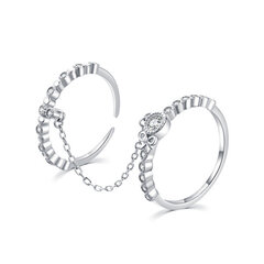 Dvigubas sidabrinis žiedas moterims Moiss R00022 kaina ir informacija | Žiedai | pigu.lt