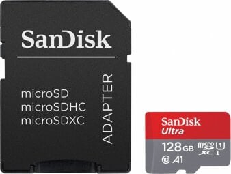 Sandisk Ultra microSDXC 128GB + SD Adapter цена и информация | Atminties kortelės telefonams | pigu.lt