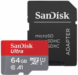 Sandisk Ultra microSDXC 64GB + Adapter цена и информация | Atminties kortelės telefonams | pigu.lt