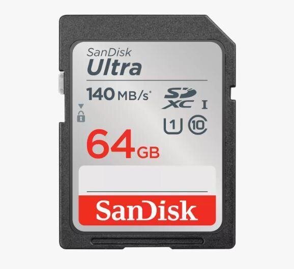 Sandisk Ultra SDXC 64GB цена и информация | Atminties kortelės fotoaparatams, kameroms | pigu.lt