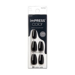 Накладные ногти Impress Color MC All Black, 30 шт. цена и информация | Средства для маникюра и педикюра | pigu.lt