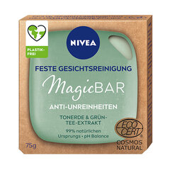 Šveičiamasis kietasis veido muilas su moliu ir žaliosios arbatos ekstraktu Nivea MagicBar, 75 g цена и информация | Средства для очищения лица | pigu.lt