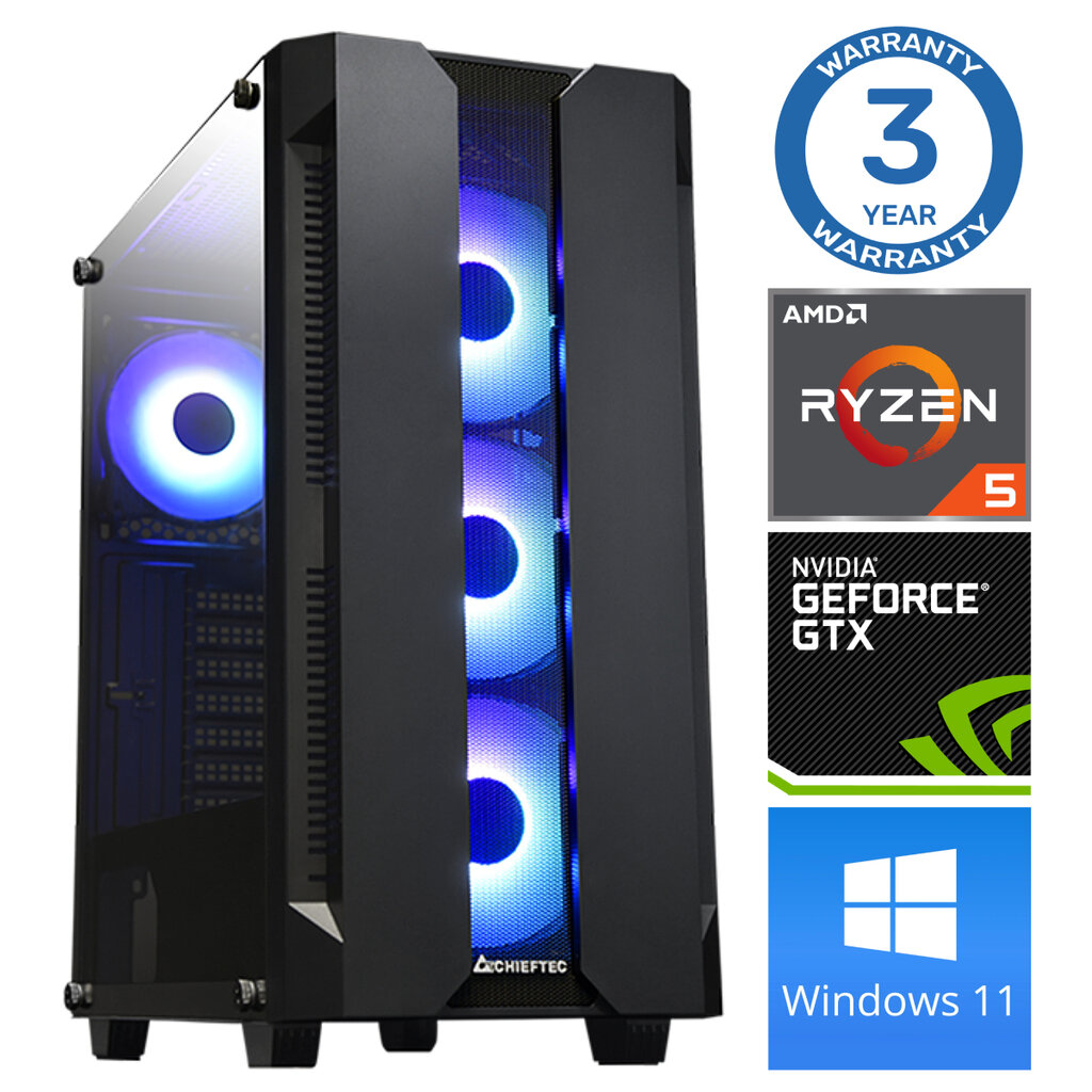 Intop Ryzen 5 5600X 32GB 250SSD M.2 NVME GTX1650 4GB WIN11 kaina ir informacija | Stacionarūs kompiuteriai | pigu.lt