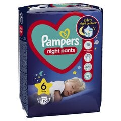 Sauskelnės-kelnaitės Pampers Night Pants Monthly Pack, 6 dydis, 15+ kg, 76 vnt. kaina ir informacija | Pampers Išparduotuvė | pigu.lt