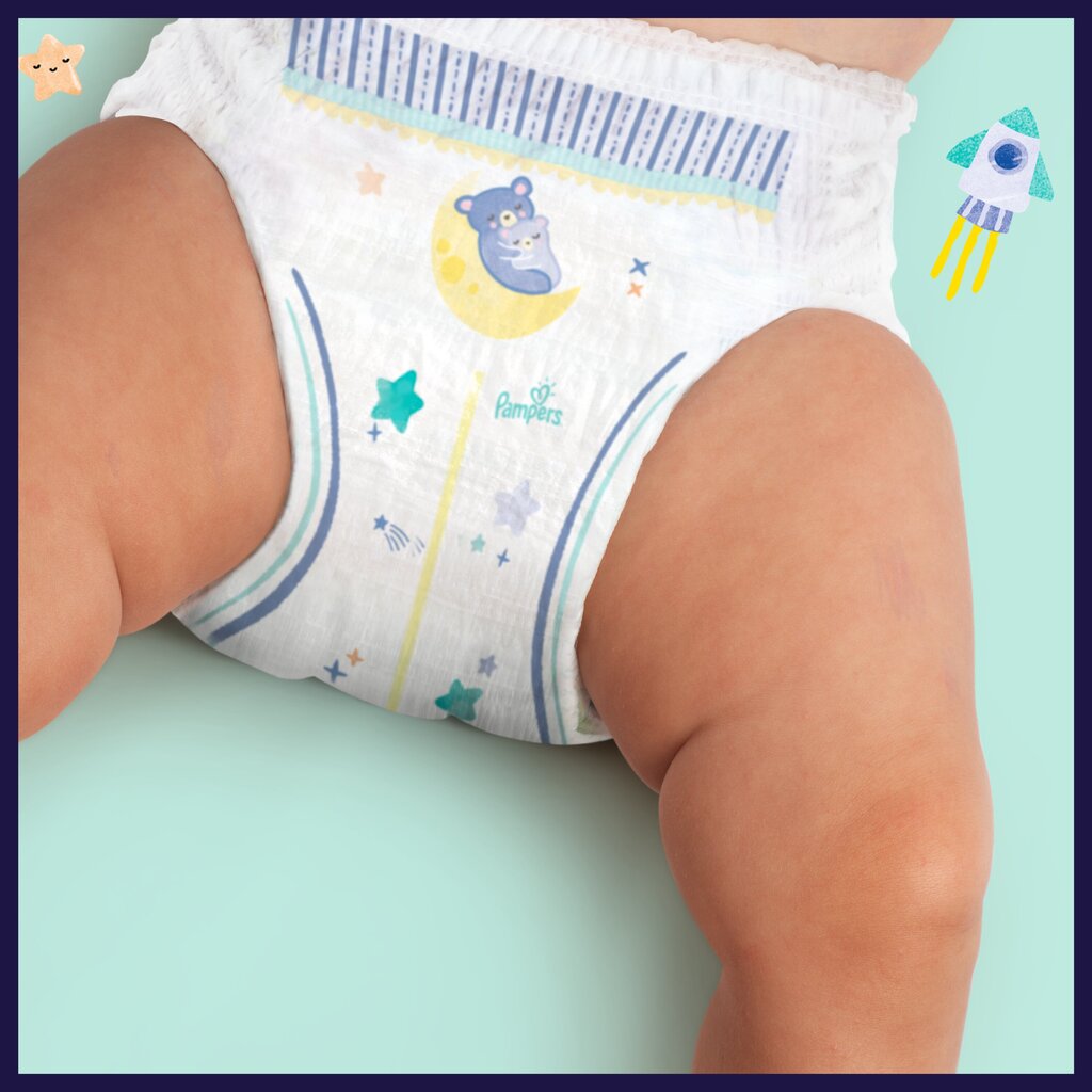 Sauskelnės-kelnaitės Pampers Night Pants Monthly Pack, 6 dydis, 15+ kg, 76 vnt. kaina ir informacija | Sauskelnės | pigu.lt