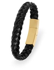 Черный кожаный браслет Troli  цена и информация | Мужские украшения | pigu.lt