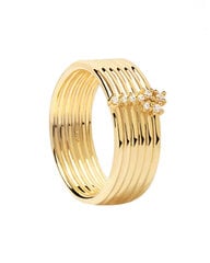 PDPAOLA Классическое позолоченное кольцо с цирконами SUPER NOVA Gold AN01-614 цена и информация | Кольца | pigu.lt