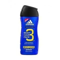 Adidas 3in1 Sport Energy гель для душа для мужчин 400 мл цена и информация | Adidas Косметика для тела | pigu.lt