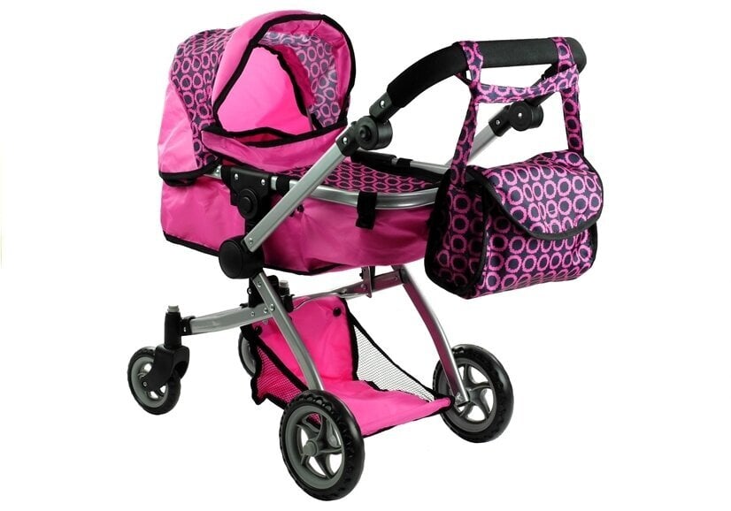 Lėlių vežimėlis Alice 2 in 1, rožinis kaina ir informacija | Žaislai mergaitėms | pigu.lt