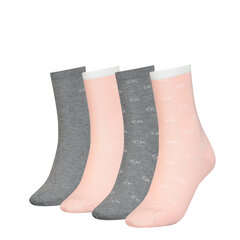 Kojinės moterims Calvin Klein 49072, pilkos/rožinės, 4 poros цена и информация | Женские носки | pigu.lt