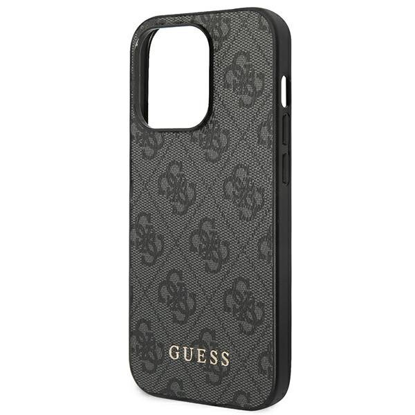 Guess GUHCP14XG4GFGR iPhone 14 Pro Max 6.7 &quot;gray / gray hard 4G Metal Gold Logo kaina ir informacija | Telefono dėklai | pigu.lt