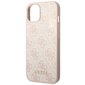 Guess GUHCP14SG4GFPI iPhone 14 6.1 &quot;pink / pink hard 4G Metal Gold Logo kaina ir informacija | Telefono dėklai | pigu.lt