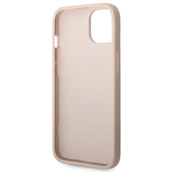 Guess GUHCP14SG4GFPI iPhone 14 6.1 &quot;pink / pink hard 4G Metal Gold Logo kaina ir informacija | Telefono dėklai | pigu.lt