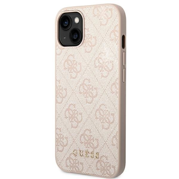 Guess GUHCP14SG4GFPI iPhone 14 6.1 &quot;pink / pink hard 4G Metal Gold Logo kaina ir informacija | Telefono dėklai | pigu.lt