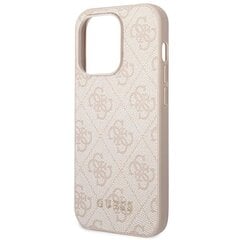 Guess GUHCP14XG4GFPI iPhone 14 Pro Max 6.7 &quot;pink / pink hard 4G Metal Gold Logo kaina ir informacija | Telefono dėklai | pigu.lt